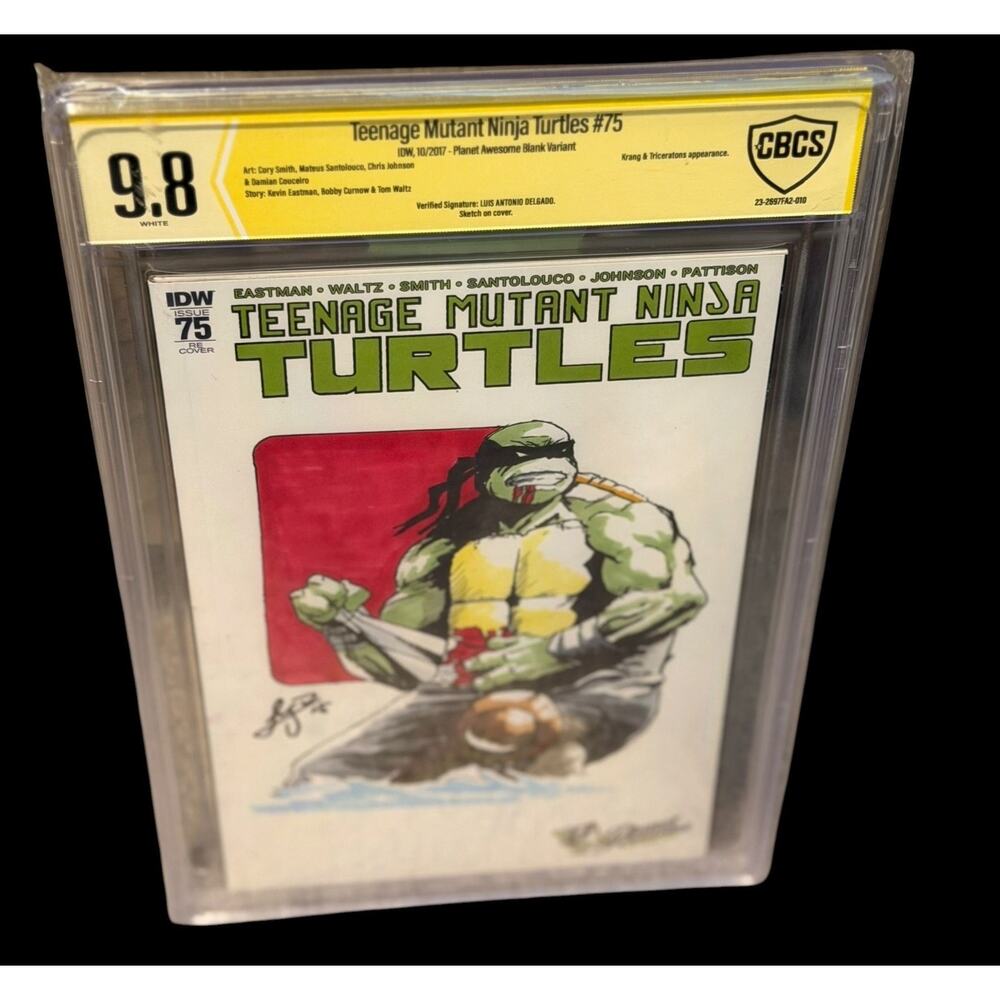 TMNT Teenage Mutant Ninja Turtles #75 CBCS 9.8 Sketch Cover Luis Antonio Delgado